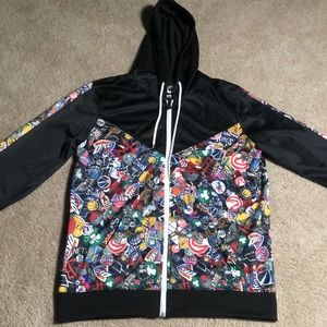 NBA Team Logos Zip Up Hoodie - Large - Black